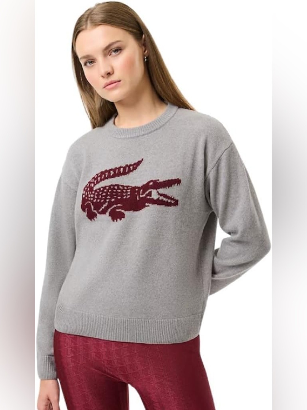 Lacoste x Bandier cashmere crewneck logo sweater - NWT! Size 36